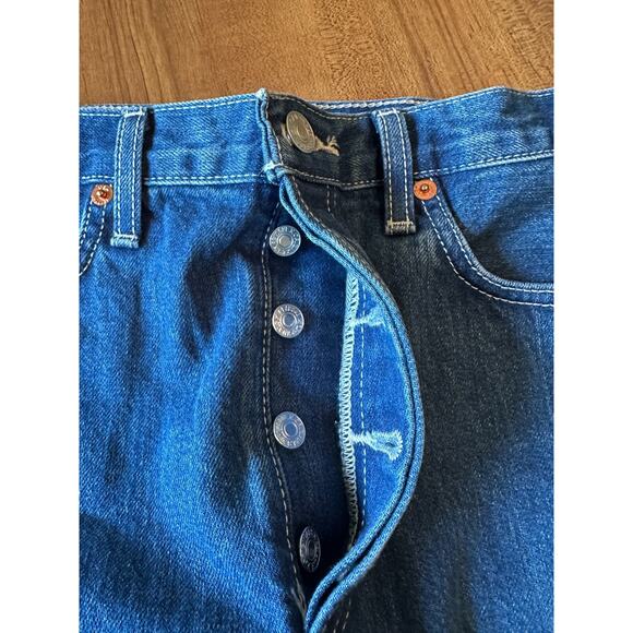 RE/DONE 90s Mini Denim Skirt Iron Blue Cotton Vintage Style Size 26 - Picture 6 of 6